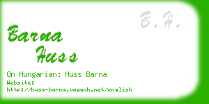 barna huss business card